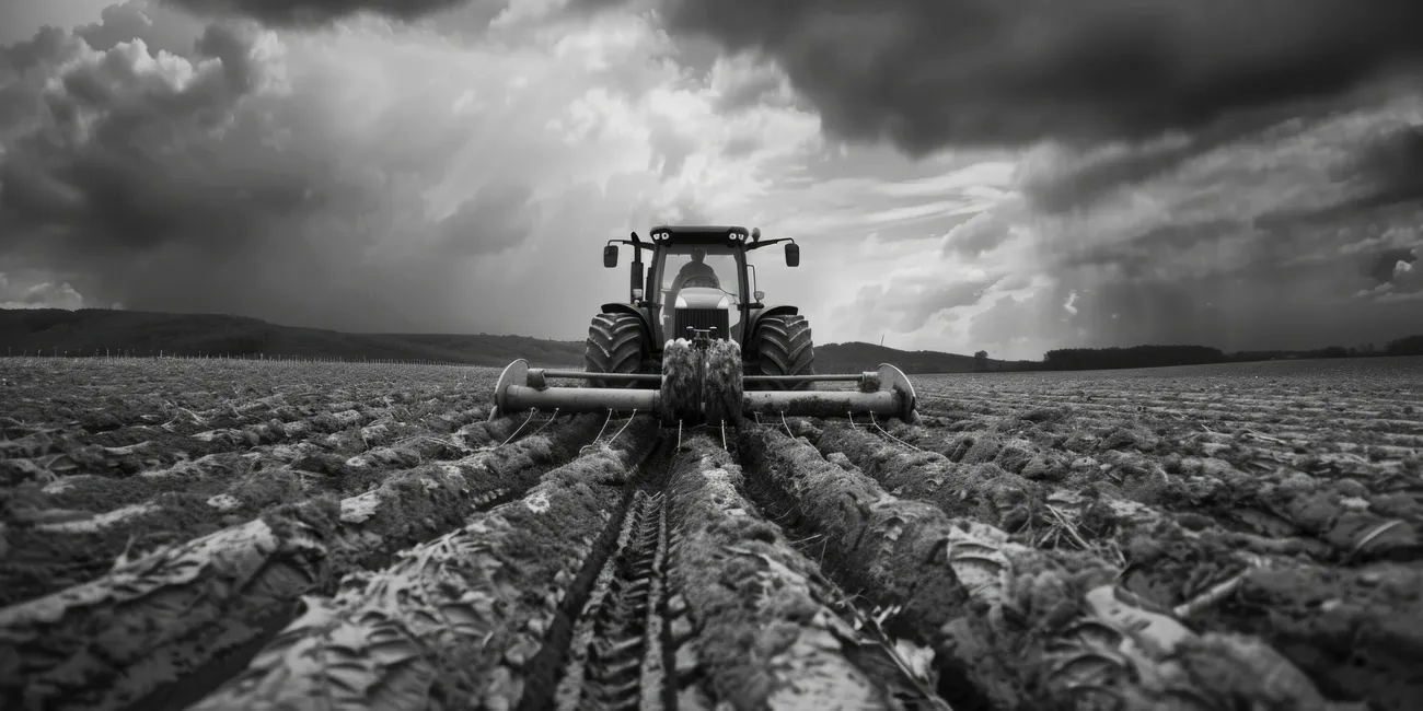 Tractor en campo agrícola